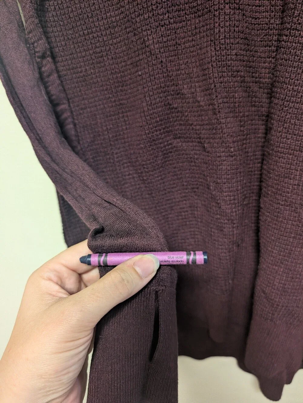 Lululemon V-Neck Waffle Knit Sweater Purple Long Sleeve
